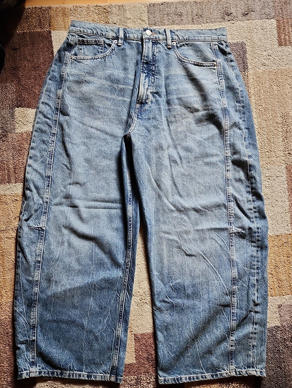 Good American Barrel Jeans Faded Light Blue Good Extreme Jeans